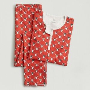 Roller Rabbit x J.Crew pajama set in reindeer print